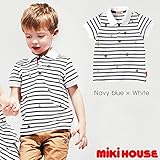[ミキハウス]ポロシャツ9500 80cm 紺X白