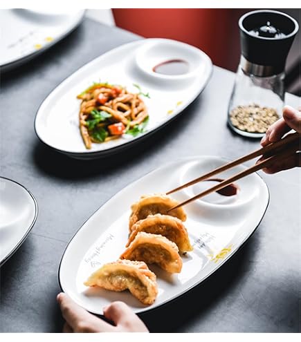 Amazon | 仕切り皿 青磁中華 ギョウザ皿 21.0cm 国産 食洗機対応