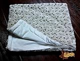 ファーアクセントトープRosebud Minkyファースロー毛布リバーシブル5 ' x6 ' CuddleファーMinky裏地/新しい