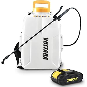 VOLTAGA 電動噴霧器 20V 2000mAh充電式噴霧器 11.3Lタンク背負式 チューブ調節可能 連続噴霧ロック…