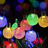 T-SUN 25ft 30LEDs Outdoor Solar String Lights Colorful Solar Christmas Lights Hanging Solar Garden L