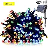 妖精ライト300 LEDソーラー180°回転8モード屋外照明防水USB充電屋外と室内のクリスマスライトクリスマスの装飾（多色暖かい白）