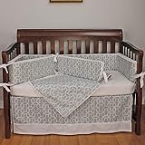 Hoohobbers Crib Bedding Set, Pebbles Sky, Blue 4 Piece by Hoohobbers