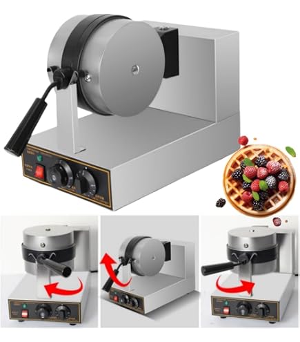 Amazon | バブルワッフルメーカー 2列 180°回転可能 両面焼き ワッフル
