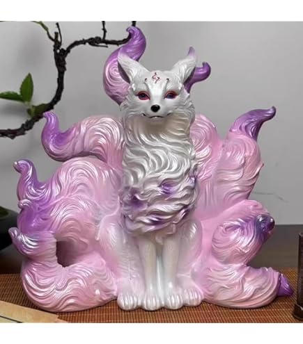 Amazon.co.jp: 九尾の狐 置物 きゅうびのきつね 縁起物 玄関 仏壇 飾り