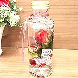 ハーバリウム Herbarium スリム ラウンド プリザーブド ドライ フラワー ボトル MT2018 [並行輸入品] [2]ローズレッド母の日　ギフト　プレゼント