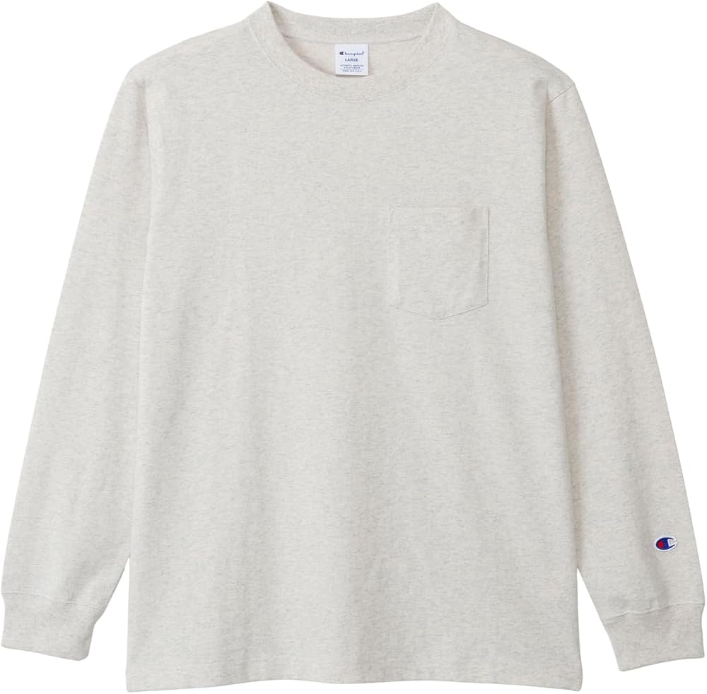 Champion 長袖Tシャツ長袖Tシャツ 長袖 丸首 綿100% ロングスリーブTシャツ C3-W401Zメンズ