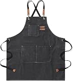 [FREESE] アウトドアエプロン ワークエプロン メンズ 【厚手・綿100%帆布】 キャンプ 焚き火 作業 DIY 料理 BBQ カフェ 美容師 前掛け 綿 キャンバス (ブラック)