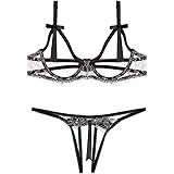 [qianqu] セクシーランジェリー オープンブラショーツ 可愛い lingerie SEXY下着 シースルーショーツ パンティー 過激 エロ