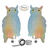 Yosoo フクロウ型 鳥よけ 2枚入り ホログラムガード ミミズク ふくろう 鳥よけ テープ 反射テープ 3Dホログラフィック効果 鈴の音 害鳥対策 立体感 光沢 庭 ベランダ 田畑