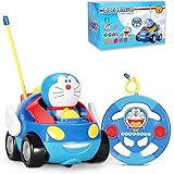 ドラえもん ラジコンカー こども向け 電気おもちゃの車のUSB充電バージョン ゴージャスなLED点滅灯 doraemonのテーマソングを再生 子供のリモコンカー