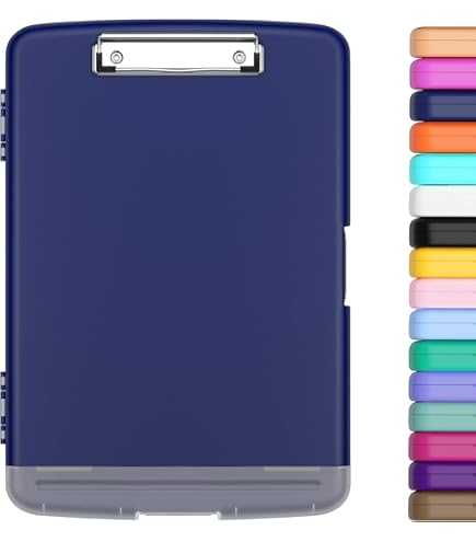 Storage Clipboard With Side Opening - Heavy Duty Plastic Clipboard Folder With Pen Holder Nursing Clip Board