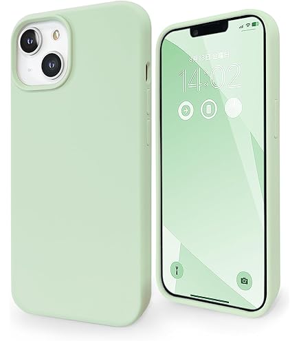 Amazon.co.jp: 【横トナ】iPhone 13用 シリコンケース 【ミント