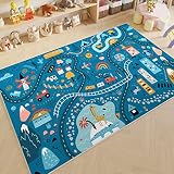 プレイマット ラグマット 子ども部屋 ベビー 新生活 キッズカーペット 道路柄 ゲーム 遊べる 3d柄 洗える 小学校 幼稚園 保育園 おしゃれ 薄手 滑り止めつき キッズルーム 冷房対策 掃除しやすい 200x300cm