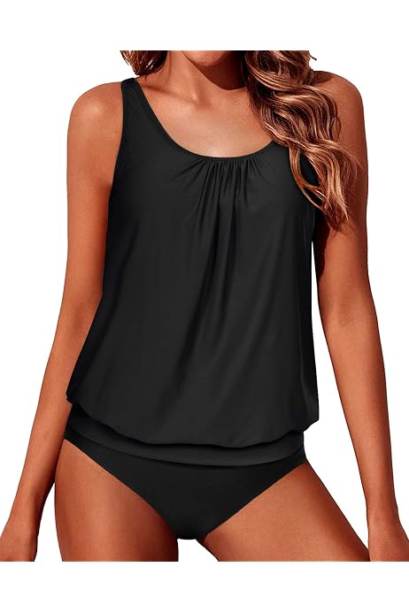Yonique Women 2 Piece Flowy Tankini 