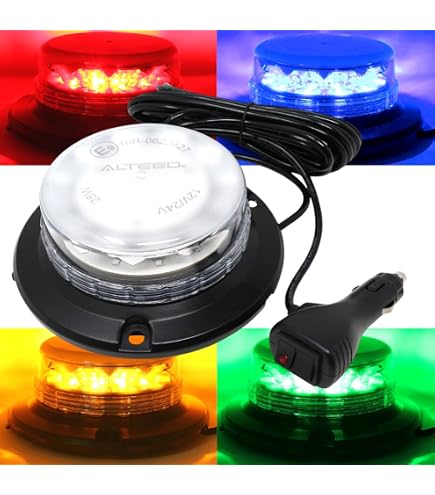 Amazon.co.jp: 回転灯 青 12v 24v led 車 大きい シガーソケット 電源