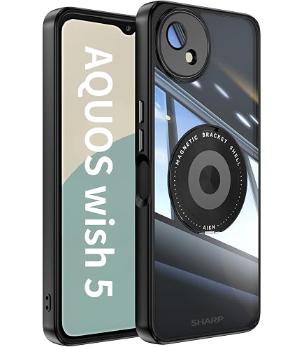 Amazon.co.jp: WZOYXOC 対応 AQUOS Wish5 用 ケース リング付き クリア