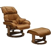関家具(Sekikagu) リクライニングチェア パーソナルチェア ソファ オットマン付き プリメーラ ブラウン 幅83cm 素材/合成皮革 314719
