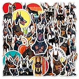 ドーベルマン 警備犬 警察犬 犬 番犬 ワンちゃん 動物病院 ペットショップ シール ステッカー (50枚YK)