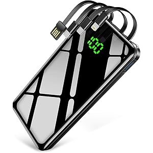 【30000mAh & ケーブル内蔵 & PSE認証済】KYOKA モバイルバッテリー 大容量 急速充電 4台同時充電…