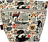 ポーチェ(pouche) 消臭ポーチ Ｓサイズ 北欧風アニマル (ブラック)