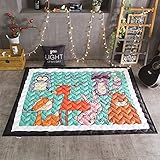 Brandream厚みカーペット子供ベビーキッズ遊びマットベビークロールマットノンスリップ滑り止めPlay Mat Kids Teepeeマット、象、鳥、ブルー 1" Thick
