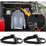 Z T Y C L I コートフック ジープ ラングラー（Jeep Wrangler） JK JL 2007-2023 シートフック ヘッドレストフック カスタム ロールバー ハンガー ルーフ 便利 多機能 2個セット (ブラック)