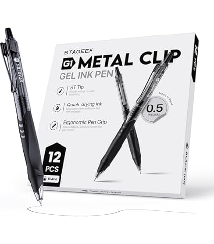 Amazon | STAGEEK ゲルインクボールペン0.7mm 12本セット 替芯3本付き
