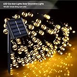 Outdoor Solar Power Decorative String Lights, Costech 100 LED 33 ft Water resistant Christmas Globe 