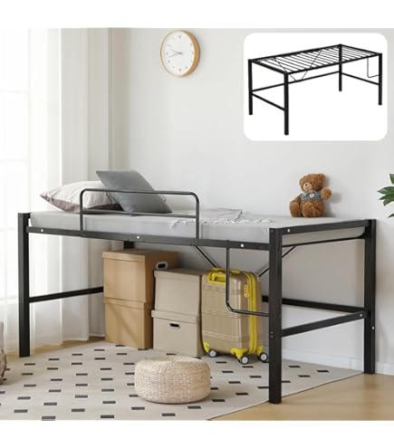 Amazon｜ロフトベッド セミダブル パイプベッド 【高さ90cm・耐荷重