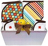 Raindrops Wild About Prints 6-Piece Hooded Towel Set, Brown Floral by Raindrops