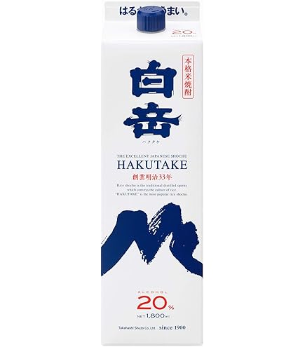Amazon.co.jp: 高橋酒造 白岳 (はくたけ) 米焼酎 紙パック 25度 1800ml