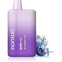 HOOLOO 電子タバコ ベイプ vape 6,000回吸引 禁煙パイポ 10風味セット シーシャ 本体 ニコチン タール無し 爆煙 禁煙グッズ 水蒸気 使い捨て 持ち運び Type-C充電可能(アイスブルーベリー)