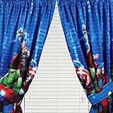 Marvel Avengers Assemble Window Panels Curtains Drapes, Set of 2, 42" x 63" [並行輸入品]