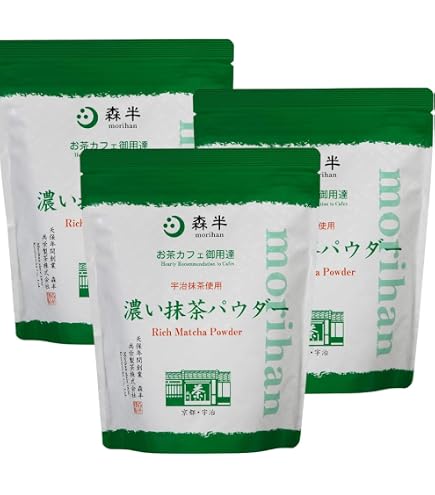 Amazon.co.jp: 森半 業務用 濃い抹茶パウダー 500g 2袋セット
