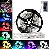 Ledmo 5050 RGB 300個防水規格ip65、LEDストリップライト44キーIRリモートコントローラ、multi-colors、パックの1pc16.4ft / 5 m 300個ストリップライ