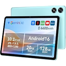 Amazon.co.jp: タブレット 10インチ Android16 Wi-Fiモデル 20GB+128G+