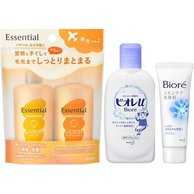 Amazon | 【トラベルセット3種】花王 エッセンシャル シャンプー