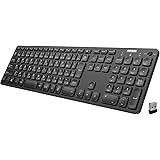 Arteck 2.4Gワイヤレス キーボード 無線 軽量 フルサイズ テンキー付き メディア機能 ホットキー コンピューター、デスクトップ、PC、ラップトップ、Surface、スマートテレビ、Windows11/10/8/7との交換性あり
