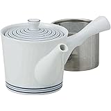 西海陶器 波佐見焼 急須 425 ml 白磁渦 スーパー ステンレス 茶こし 付 B03-73549