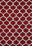(Red & Ivory, 120x170 cm - 0.9mx1.5m ft) - A2Z RUG Cosy Super Trellis Shaggy Rugs Red & Ivory 120x17
