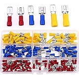 Glarks 160pcs 22-16 / 16-14 / 12-10 Gauge Semi-Insulated Male / Female Spade Quick Splice Crimp Term