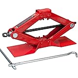 BIG RED 乗用車 パンタジャッキ 車用パンタグラフジャッキ 機械式 1.5T 最高値:395mm/最低値:90mm ハンドルセット 安全 大型ベース付き(車のタイヤ交換、持ち運びが簡単、軽量) TJ10152D