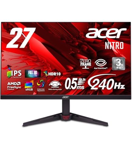 ゲーミングモニター　acer NITRO XV252Q zbmiiprx Amazon.co.jp: Acer Nitro XV252Q Zbmiiprx 24.5インチ フルHD (1920 x