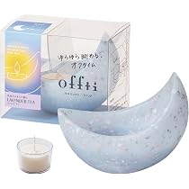 Amazon.co.jp: offti アロマキャンドル ホルダー ツキ ミストブルー