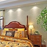 (ハンメロ)HANMERO壁紙 ダマスク柄 多繊維&発泡加工 はがせる 不織紙 のりなし リビング部屋diyリフォーム用 53cm×10m ホワイト QZ0463