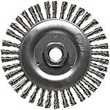 Weiler Dualife Narrow Face Wire Wheel Brush, Threaded Hole, Stainless Steel 302, Stringer Knotted, 5