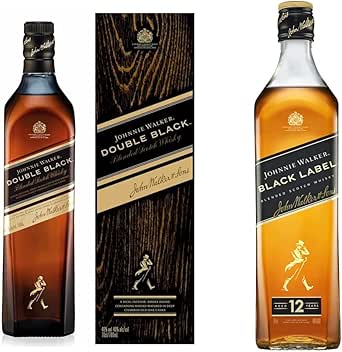 Johnny Walker Double Black Whiskey, England, 23.7 fl oz (700 ml) & Black Label, 12 Years Whiskey, England, 23.7 fl oz (700 ml)