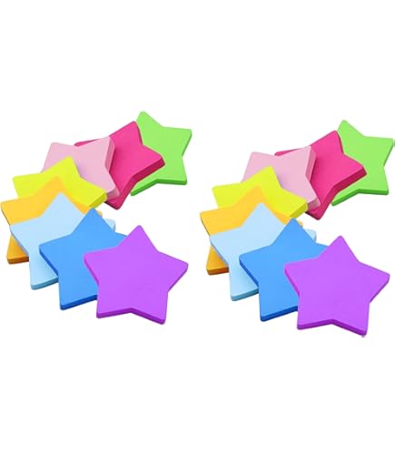 Amazon.co.jp: 付箋 2.75インチ x 2.75インチ 600枚 星型 - セルフ