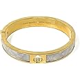 Kate Spade Hole Punch Spade Pearlescent Bangle Bracelet, Cream, no gemstone